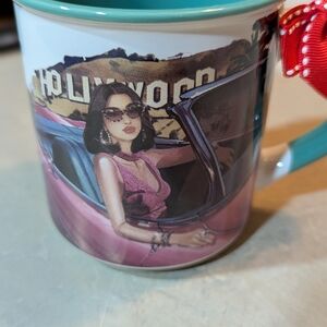 Nicole Lee Hollywood Mug with Red and Teal Accents